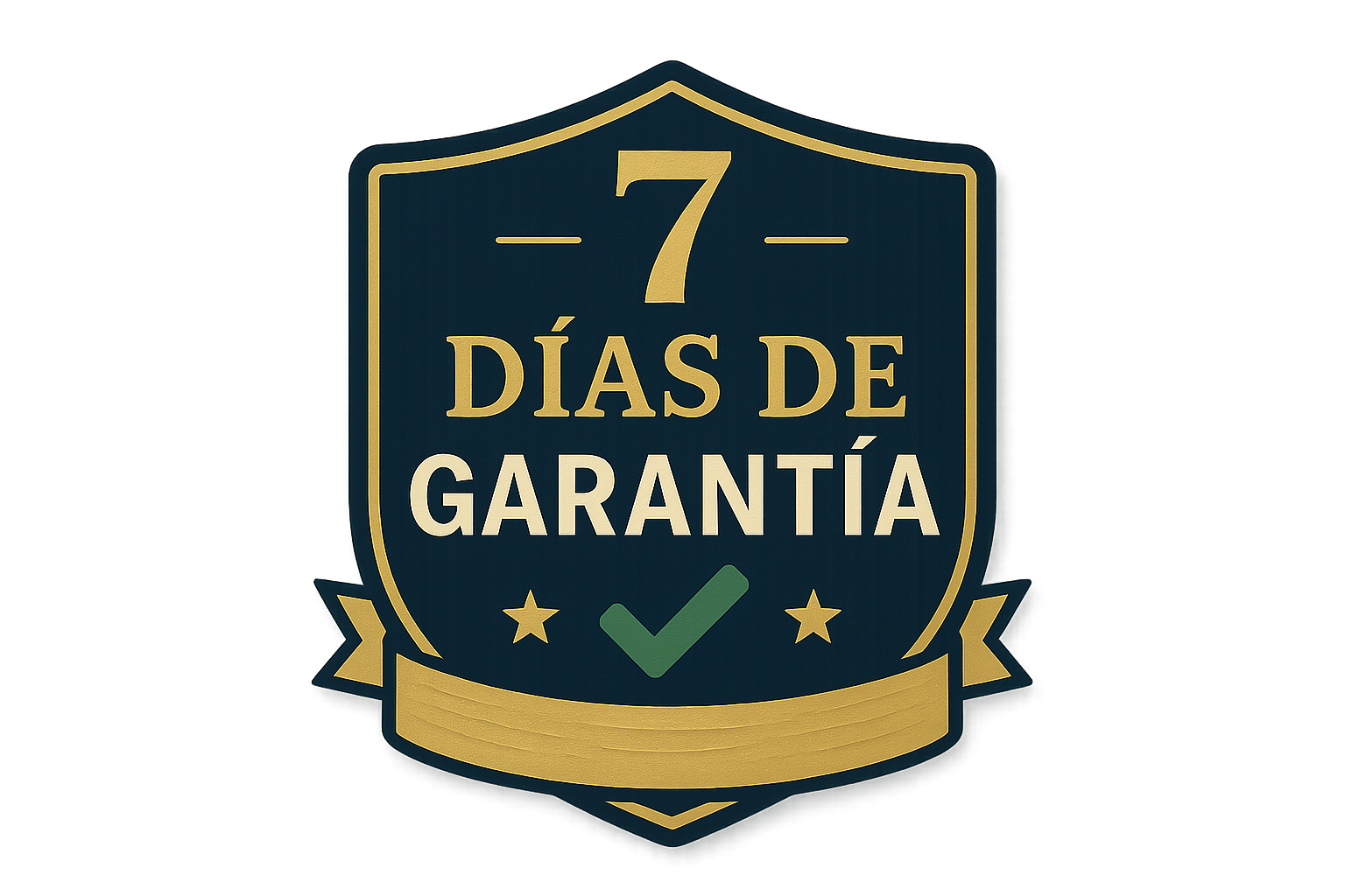 Un Emblema o Escudo de Garantía de 7 días de un producto